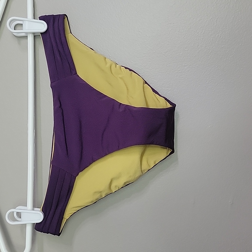 A Che Purple Yellow Bikini Swimsuit Bottoms Size XS NWOT